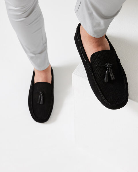 Serretto Suede Driver, Black, hi-res